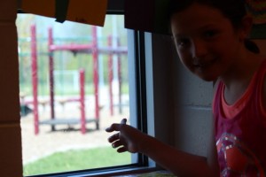 This is me, looking out of my classroom window.